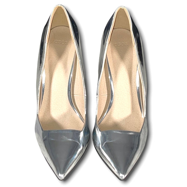 ASOS Silver Wedge Heels (US 7/UK 5)