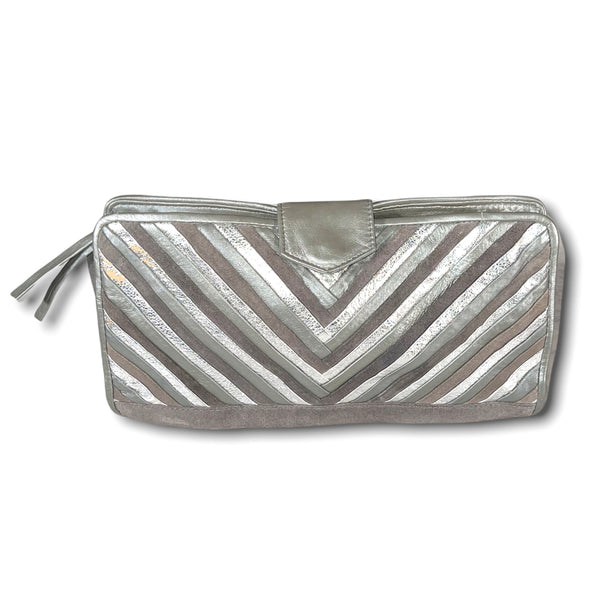 ALDO Chevron Pattern Suede + Leather Clutch