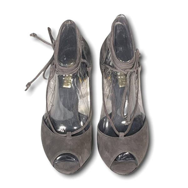 Grey Suede RALPH LAUREN Lace-up Heels (US 7.5)