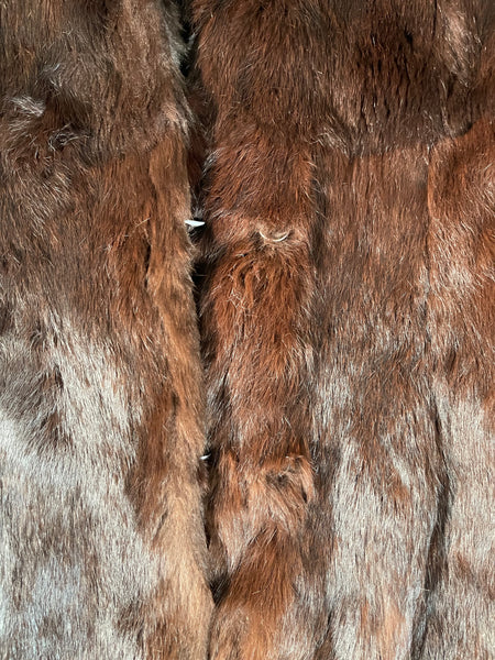 Vintage Chocolate Brown Rabbit Fur Coat (S)