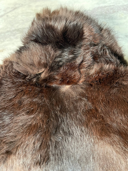 Vintage Chocolate Brown Rabbit Fur Coat (S)