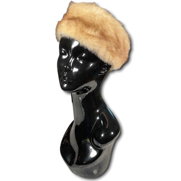 Vintage Blonde Mink Pill Box Hat (S)