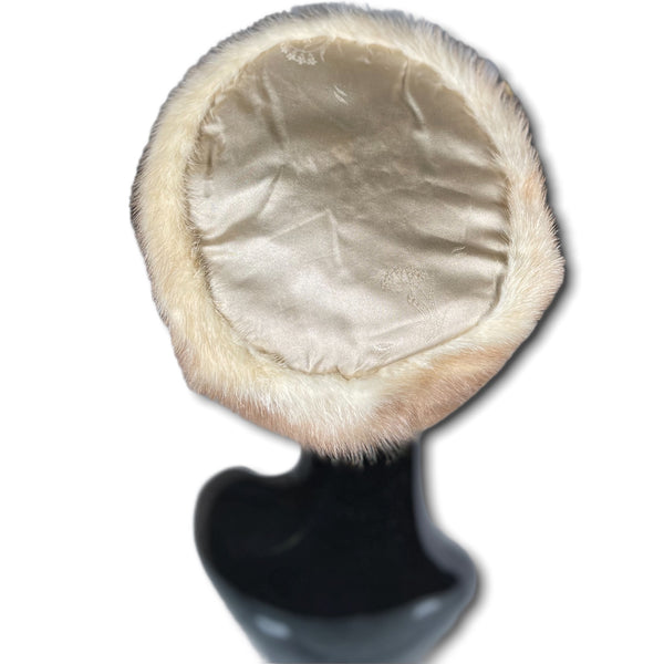 Vintage Blonde Mink Pill Box Hat (S)