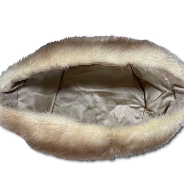 Vintage Blonde Mink Pill Box Hat (S)