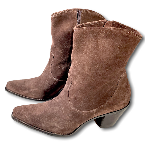 VIA SPIGA Dark Brown Suede Boots (US 9)