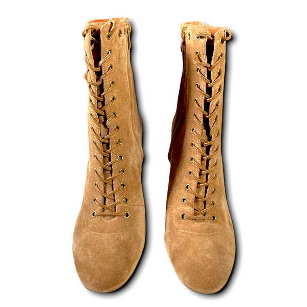 COACH Tan "Dean" Suede Lace-Up Boots (US 9.5)