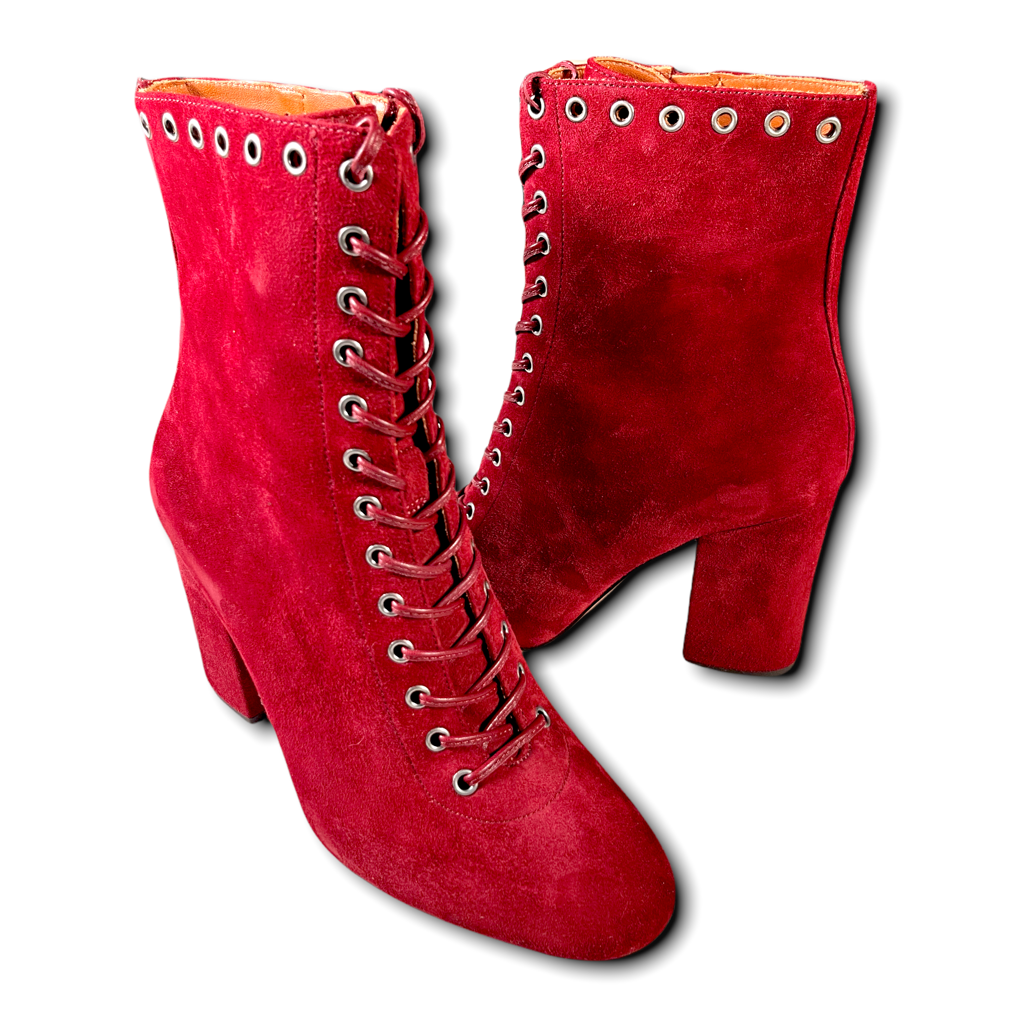 COACH Dark Fuschia/Merlot "Dean" Lace-up Boots (US 5.5)