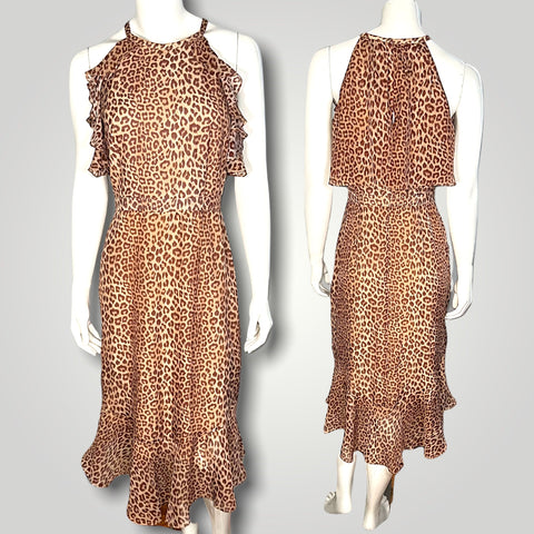RACHEL ZOE Leopard Print Silk Dress (US 4)