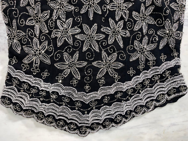 Vintage Beaded + Pearl Flower Top (M-L)