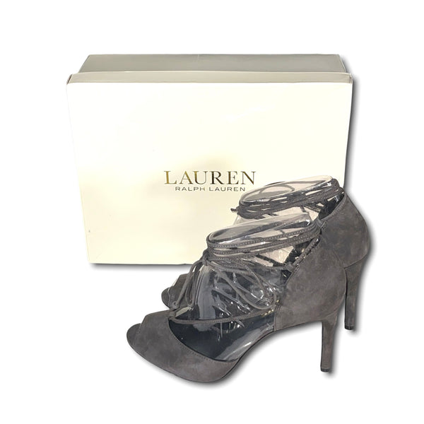 Grey Suede RALPH LAUREN Lace-up Heels (US 7.5)